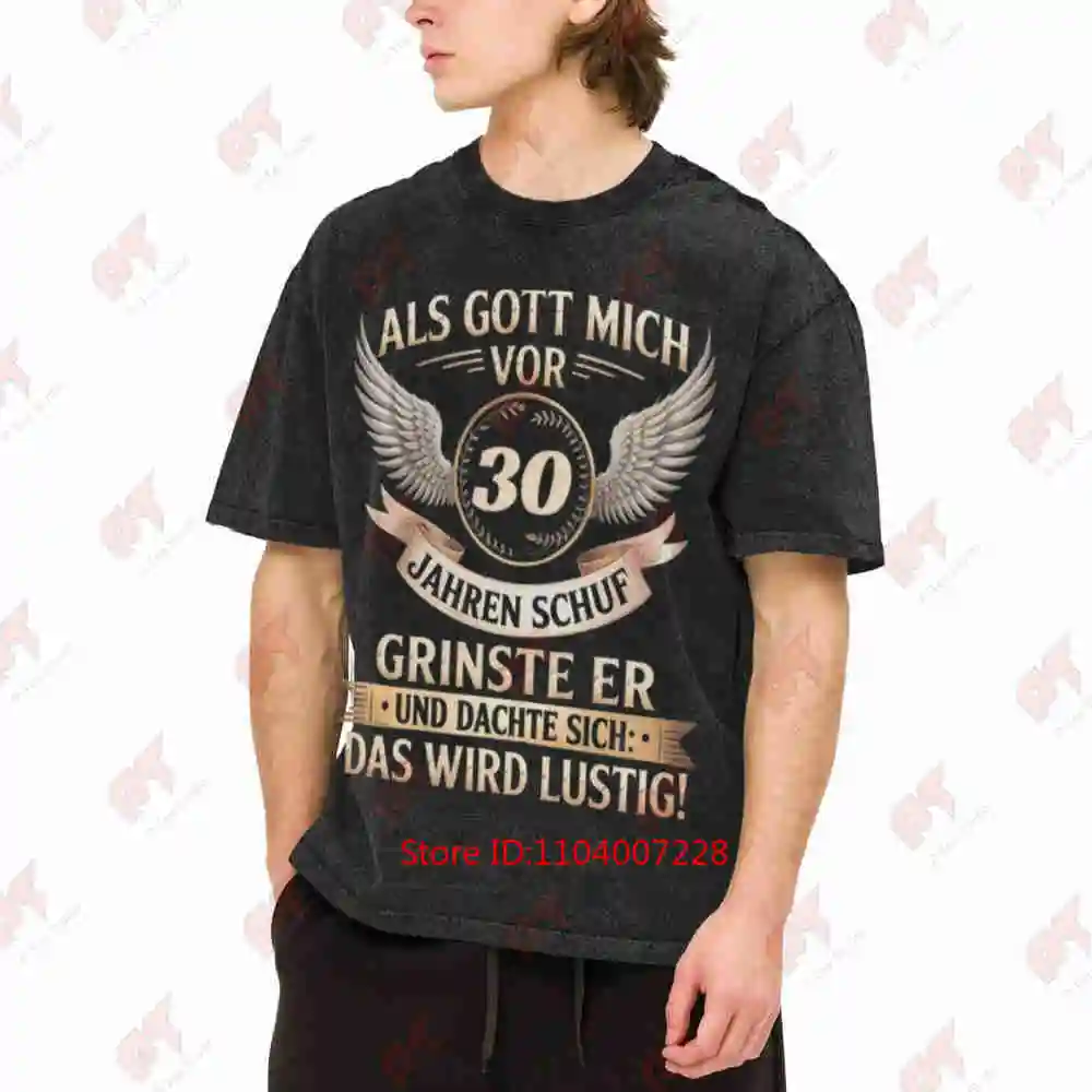 30th Birthday German Vintage Washed Tee Pure Cotton T-Shirt