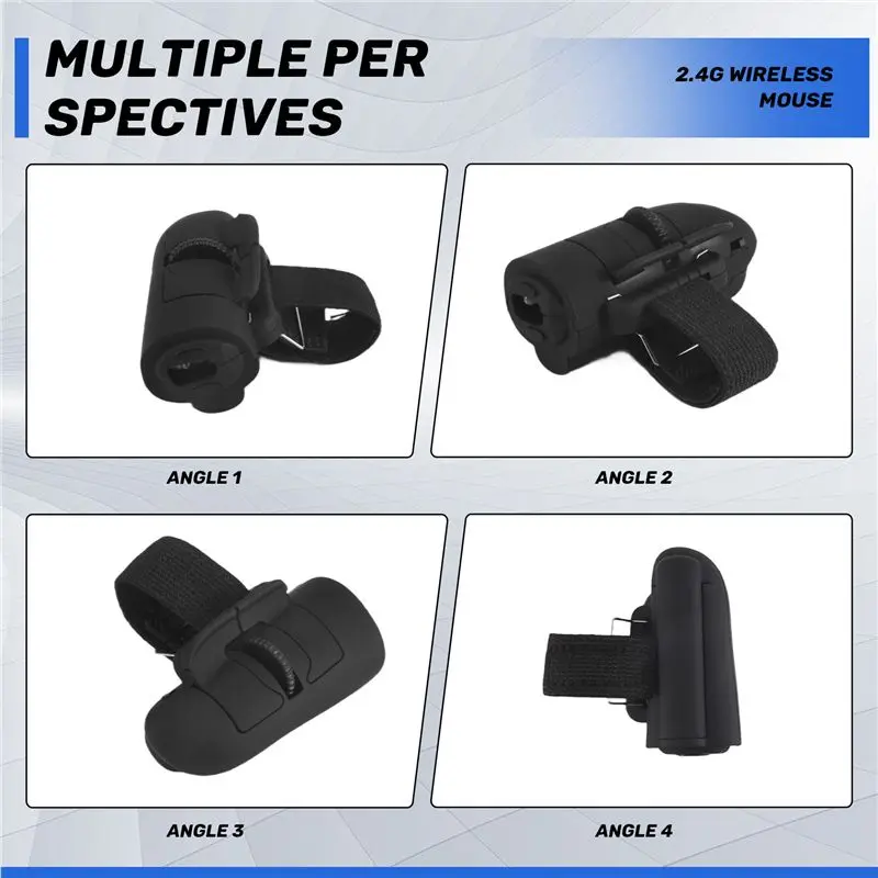 Mini 2.4G Wireless Finger Ring Mouse Ergonomic Handheld Optical Travel Mice User-Friendly