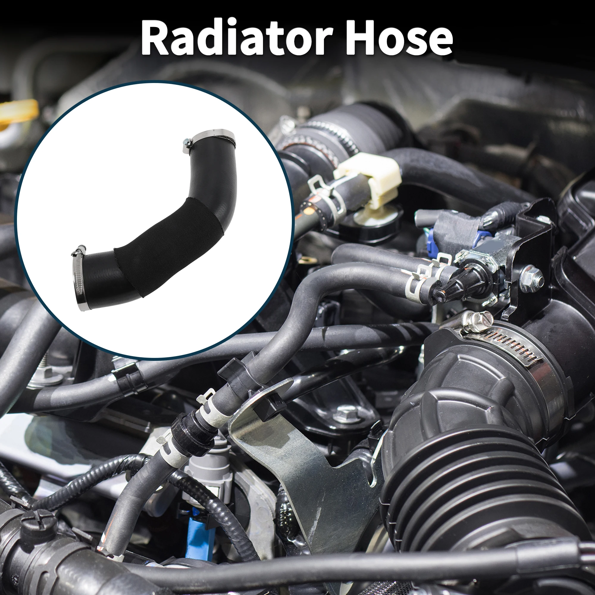 X Autohaux Radiator Hose Heater Hose for Volvo V50 (545) 2.0 D 2004-2010 No.31338543 Rubber Intercooler Pipe Black 1 Pc