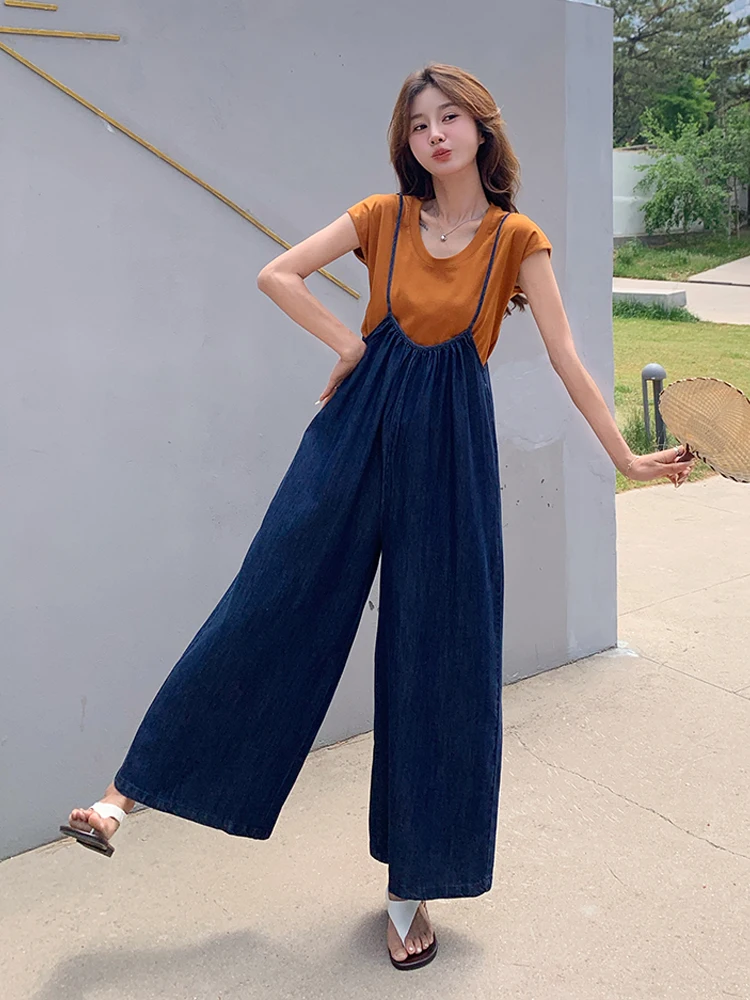 

Salt Series mat Sle Two-Piece Set Women's Summer 2024 Faionable High-Waisted Crop Top And Wide Leg Pants Ensemble