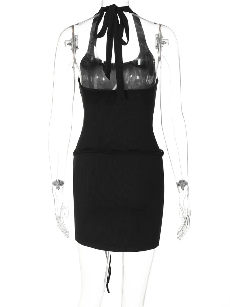 ملابس امرأة مثير الدانتيل متابعة عارية الذراعين فساتين عطلة الشاطئ 2025 الصيف الفتيات الرسن أكمام ضمادة فستان قصير نادي الحفلات