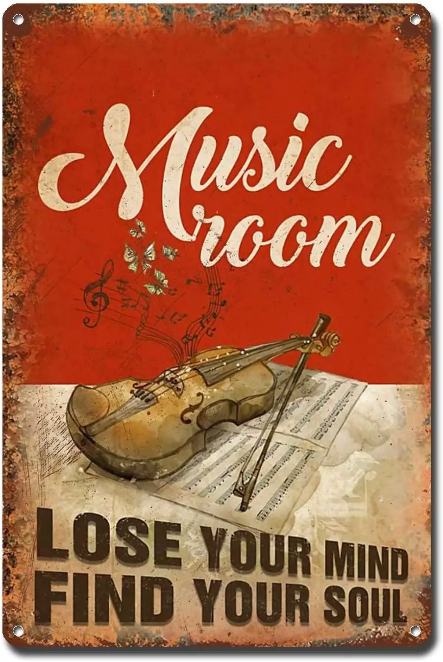 Guitar Painting Canvas Wall Art Living Room Posters Music Room Lose Your Mind Find Your Soul Wall Decor Gifts For Retro Poster B