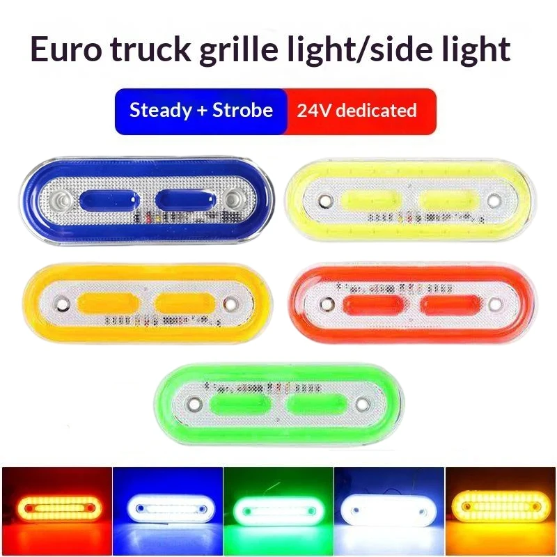 COB Small Oval Warning Signal Light Constant Strobe Modes 12-80V Wide Voltage Multi Colors for Scooter E-bike Safety Alert