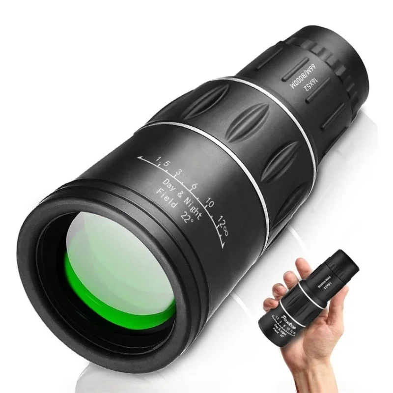 Telescopio monocular HD 16X52, alta potencia para adultos, adecuado para observación de aves, caza con paisajes al aire libre, atajos para hombres
