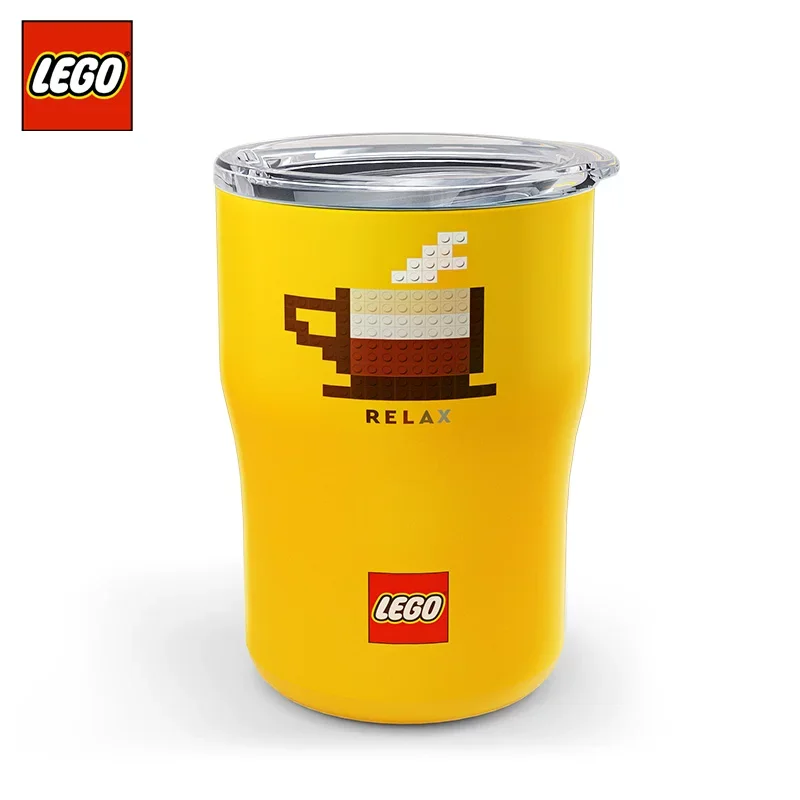 

Дорожная кружка LEGO из нержавеющей стали 304, портативная кофейная кружка для офиса, дома, ежедневных напитков, желтая, для кофе