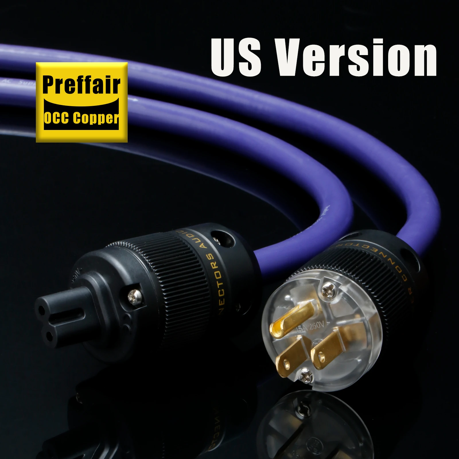Kabel zasilający Hifi z miedzi monokrystalicznej, miedź OCC, przewód zasilający EU/US, kabel audiofilski C7 w kształcie ósemki, przedłużacz audio. — zdjęcie produktu 5