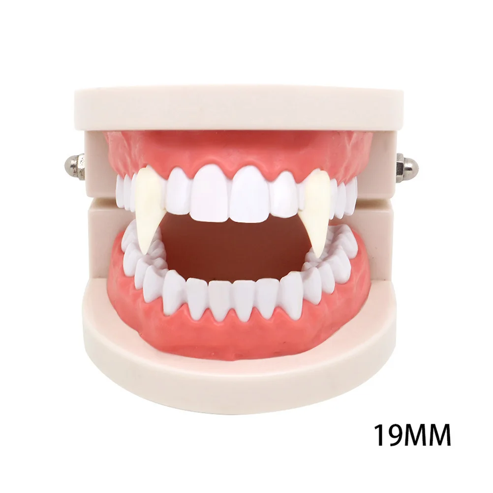 4 Boxes Teeth Dentures Fangs Horror False Teeth Cosplay Props for Halloween Costume Party Masquerade (13mm Box + 15mm Box + 17mm