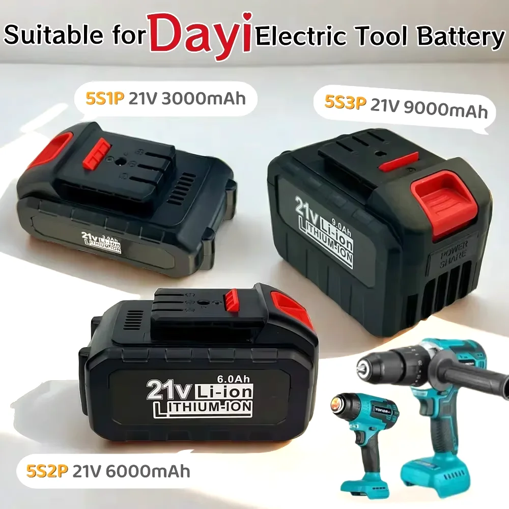 

21V Rechargeable Battery For Dayi Electric Saw Angle Grinder Lithium Battery Electric Wrench Tool 3000mAh/6000mAh/9000mAh