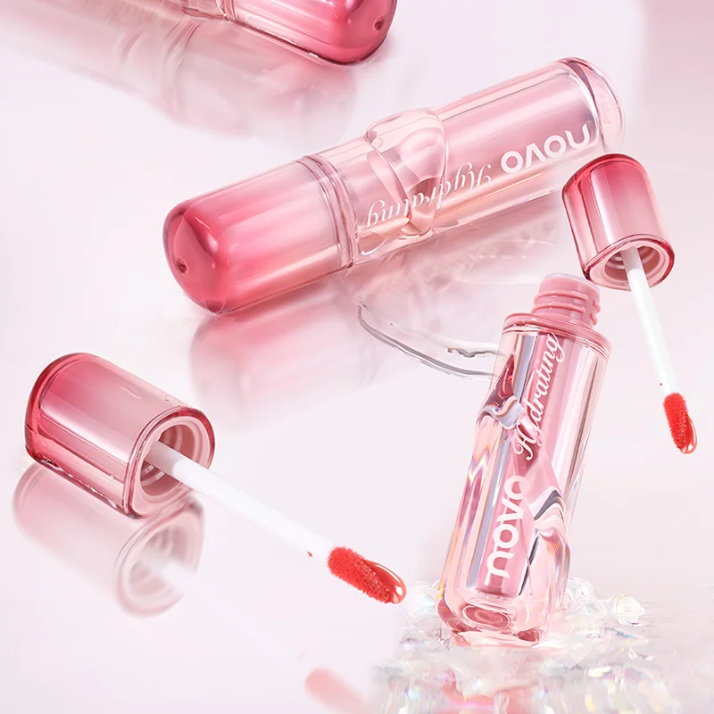 ملمع شفاه مائي زجاجي وملمع شفاه مرآة لامعة، ملمع شفاه مرطب، يدوم طويلاً، كوب غير لاصق، مرطب #5