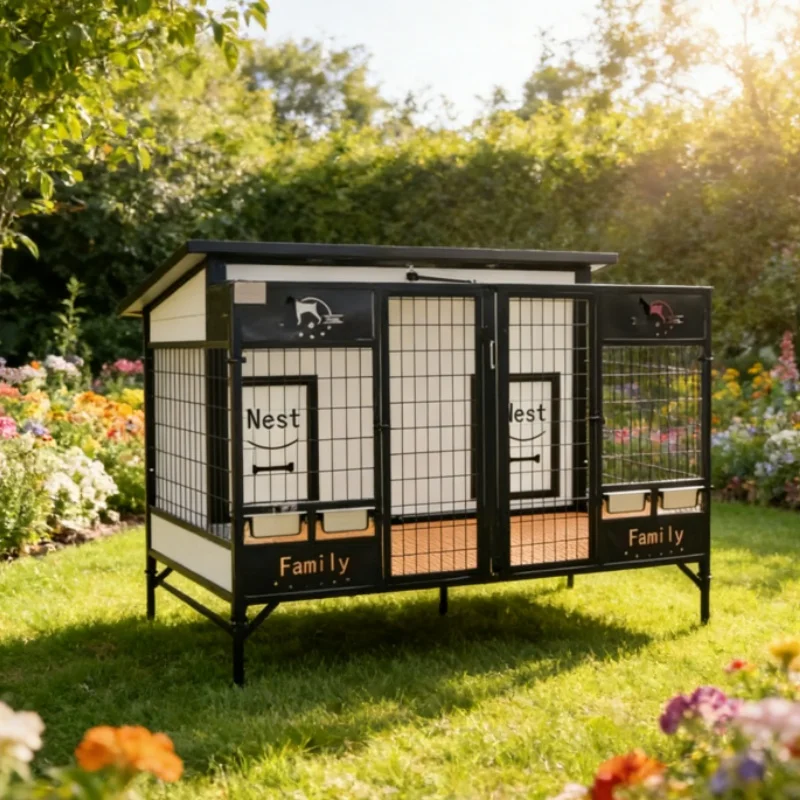 

Rotating Feeding Bowl Dog House Pull-Out Toilet Small Animals Collapsible Waterproof Easy Clean Modern All Seasons Wood Living