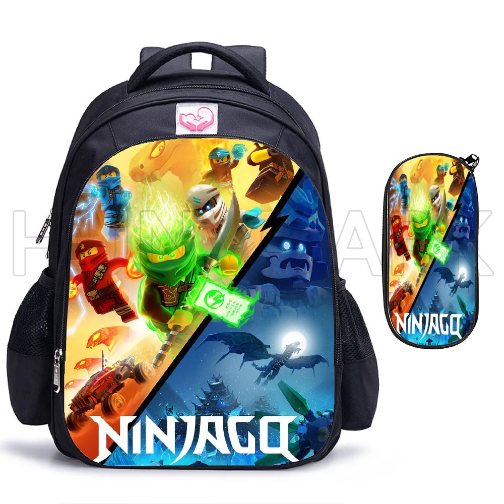 Ninja 3D Print School Bag para crianças, mochila primária ortopédica, meninos e meninas, Catoon Bag, 16\