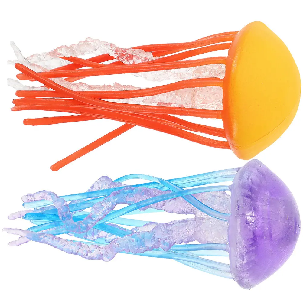 

2Pcs Realistic Jellyfish Simulation Artificial Plastic Sea Animal Decorations Ocean Educational Cognitive Small Jellyfish
