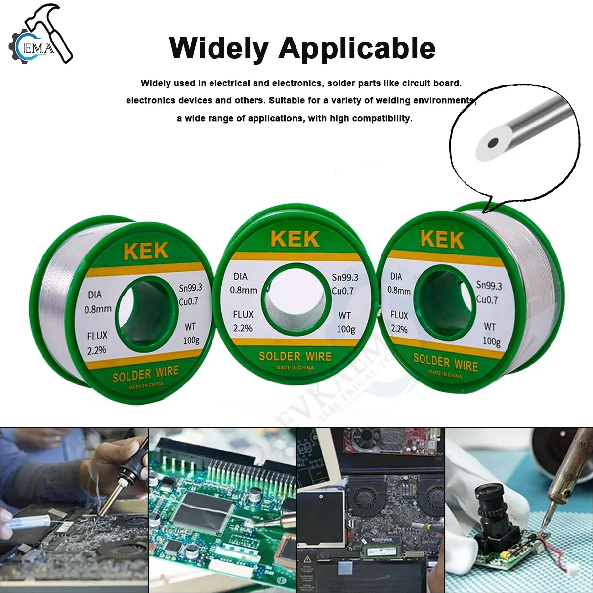 100g 0.8mm/1mm  Mild Rosin Core 183℃ Melting Point High Purity Solder Wire Welding Flux2% Iron Cable Reel Sn60Pb40 Sn99.3Cu0.7
