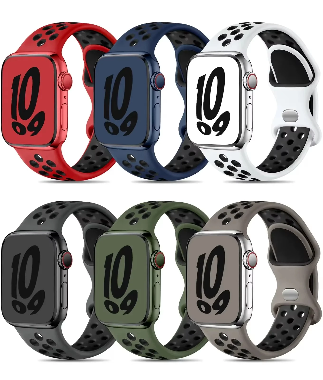 Dual Color Butterfly Buckle Silicone Strap for Apple Watch Band ultra 38mm40mm 41mm 42mm 44mm 45mm For iWatch 7 SE Two Tone Loop