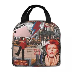 English Singer Actor Insulated Lunch Bags portatile Davids Bowies borsa termica riutilizzabile Tote Lunch Box School Outdoor uomo donna