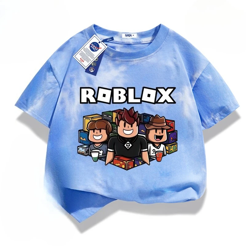 لعبة جديدة ROBLOX ملابس أطفال عصرية للأولاد والبنات - تي شيرت بأكمام قصيرة مصنوع من مادة البوليستر الشبكية #3