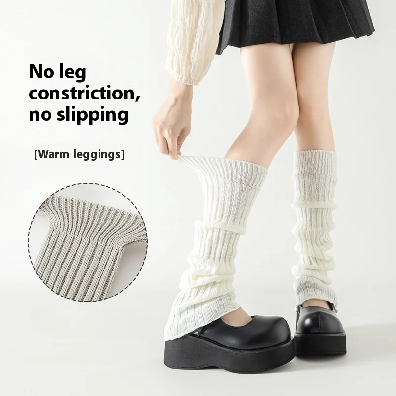 2025 الربيع لوليتا تدفئة الساق الجوارب الإناث محبوك الدافئة غطاء للقدم المرأة دفئا سيدة الخريف الكروشيه كومة كومة الجوارب الأصفاد التمهيد