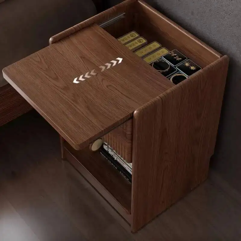 drawers multifunctional table bedroom concealed bedside Storage locker wooden Home Nightstands Organizer house room furnitures