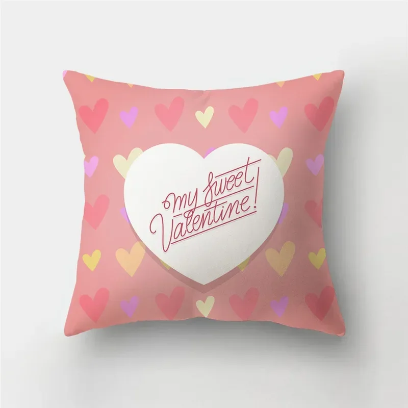 Modern Love Heart Printing Sofa Cushion Covers Nordic Valentine's Day Cushion Pillow Cover Wedding Decorative Pillowcase