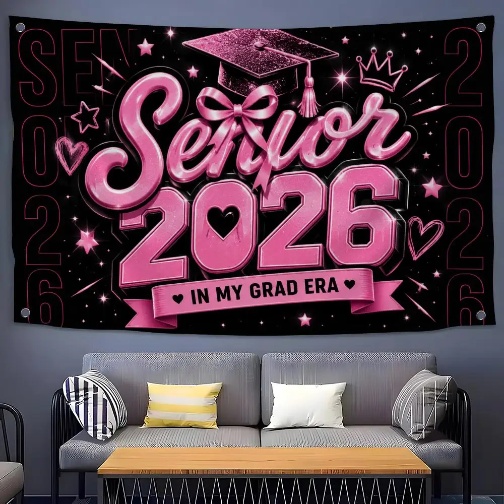 Design Element Graduation Season 2026 Flags Flags for Room, Bedroom, Home, Outdoor, Wall Hanging, Concert Print, Art Banner
