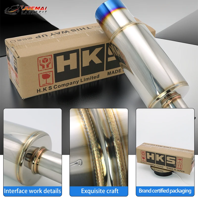 Automotive exhaust pipe modification HKS inclined out install muffler tip General purpose stainless steel imported tailpipe