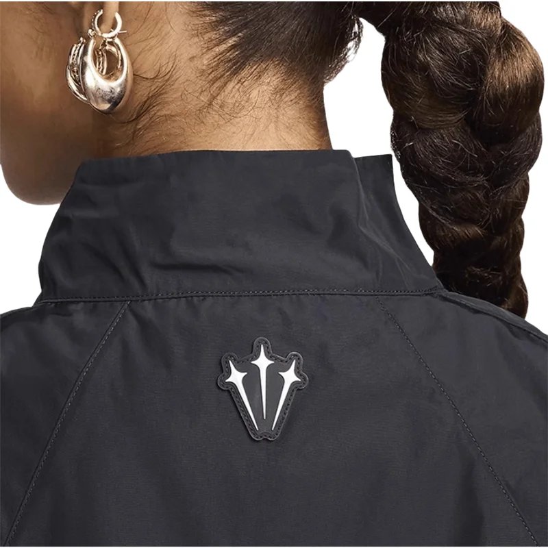 Nike Sports Jackets Women And Men Unisex Black TAT Pure color Logo Splicing Stand collar Zipper style S-XXL FN7666-010