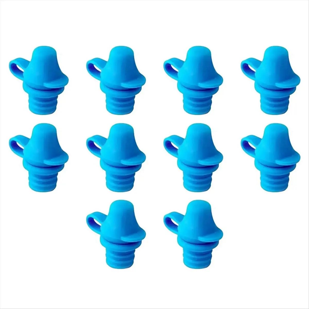A74U 10pcs Portable No Spill Silicone Bottle Topper Spout Adapter with Water Leak Proof Topper Spout Blue