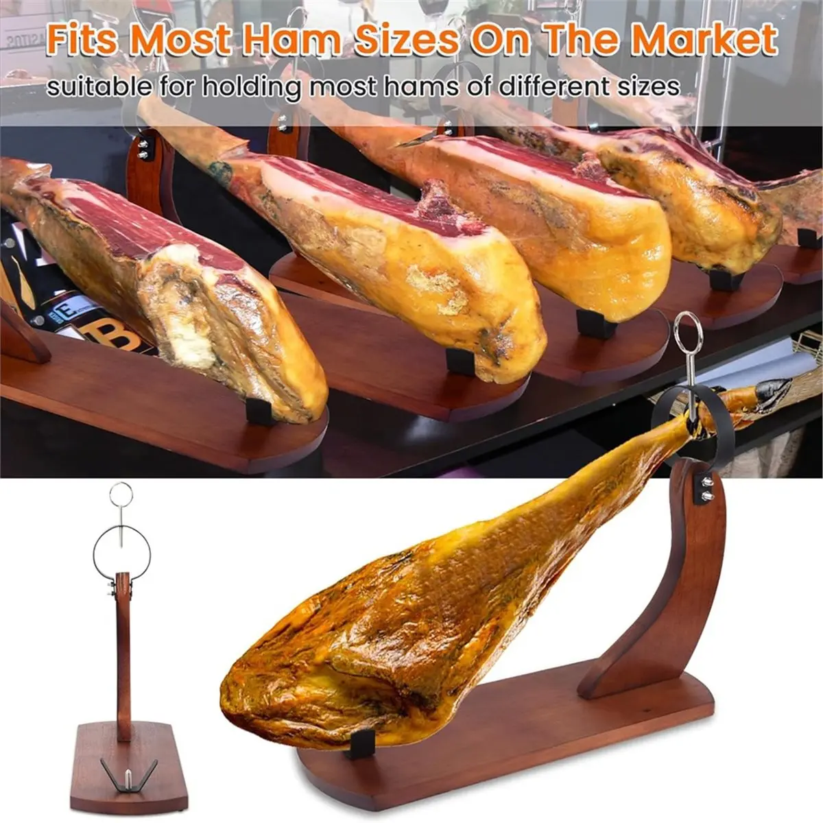 2026 New 1 Pc Ham Stand, Wooden Ham Stand, Ham Holder Stand for Carving Spanish Hams and Italian Prosciutto, Sturdy Wood Board