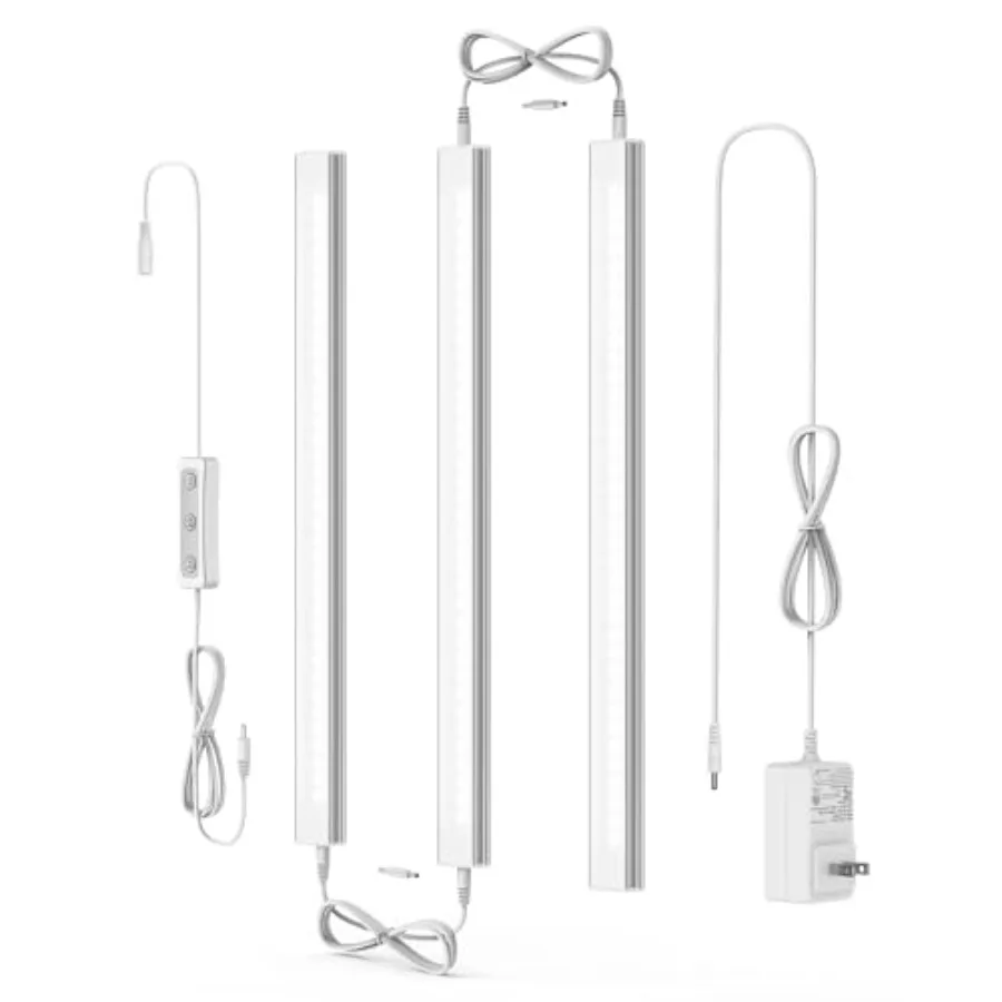 Under Cabinet Lighting, 4500K Daylight, 3 Pack 12 inch Linkable