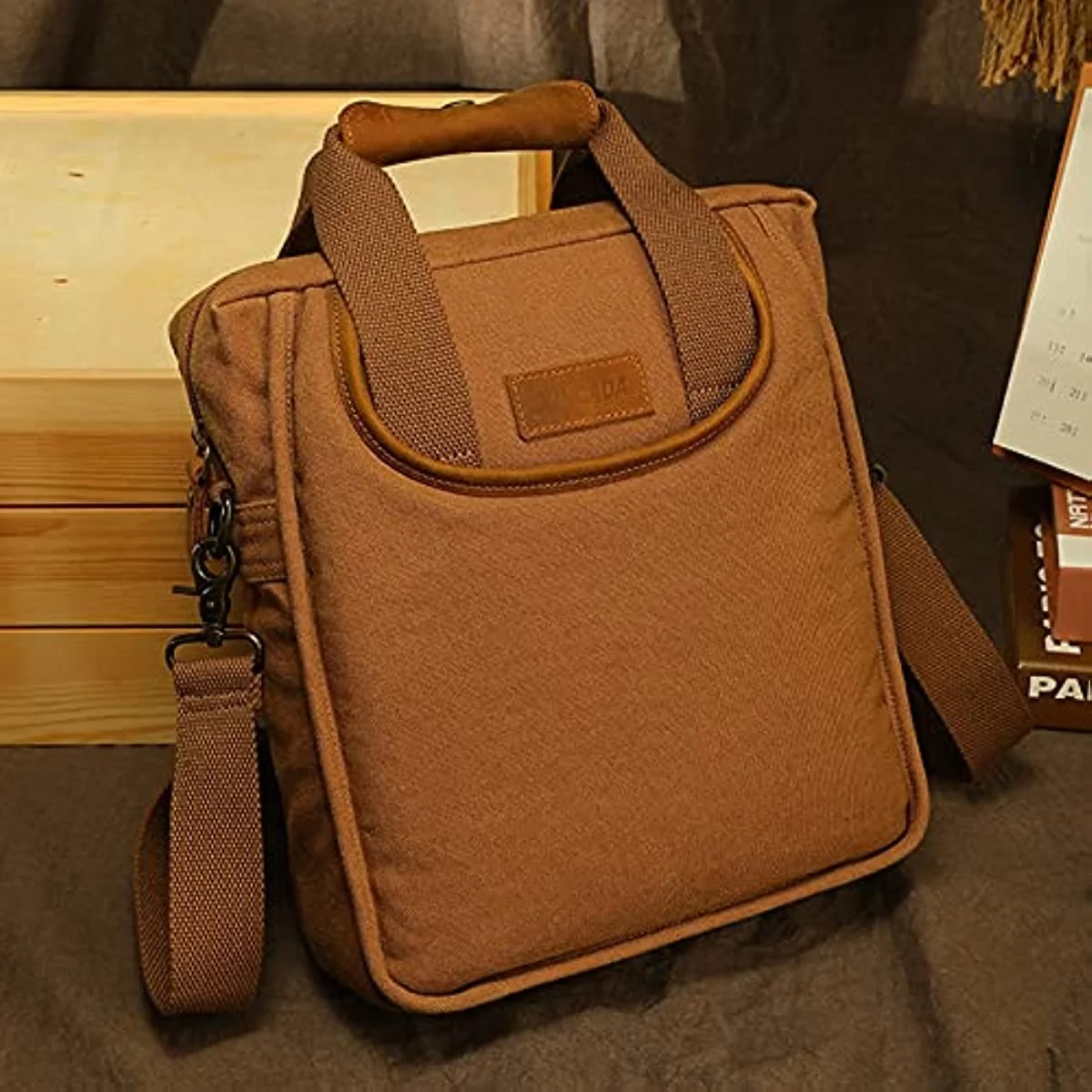 Bolso de lona para hombre, bandolera de viaje, para trabajo y negocios