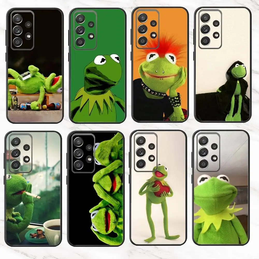 

K-Kermit the frog Phone Case For Samsung S25,S24,S21,S22,S23,S30,Ultra,S20,Plus,Fe,Note,10,9,5G Black Cover