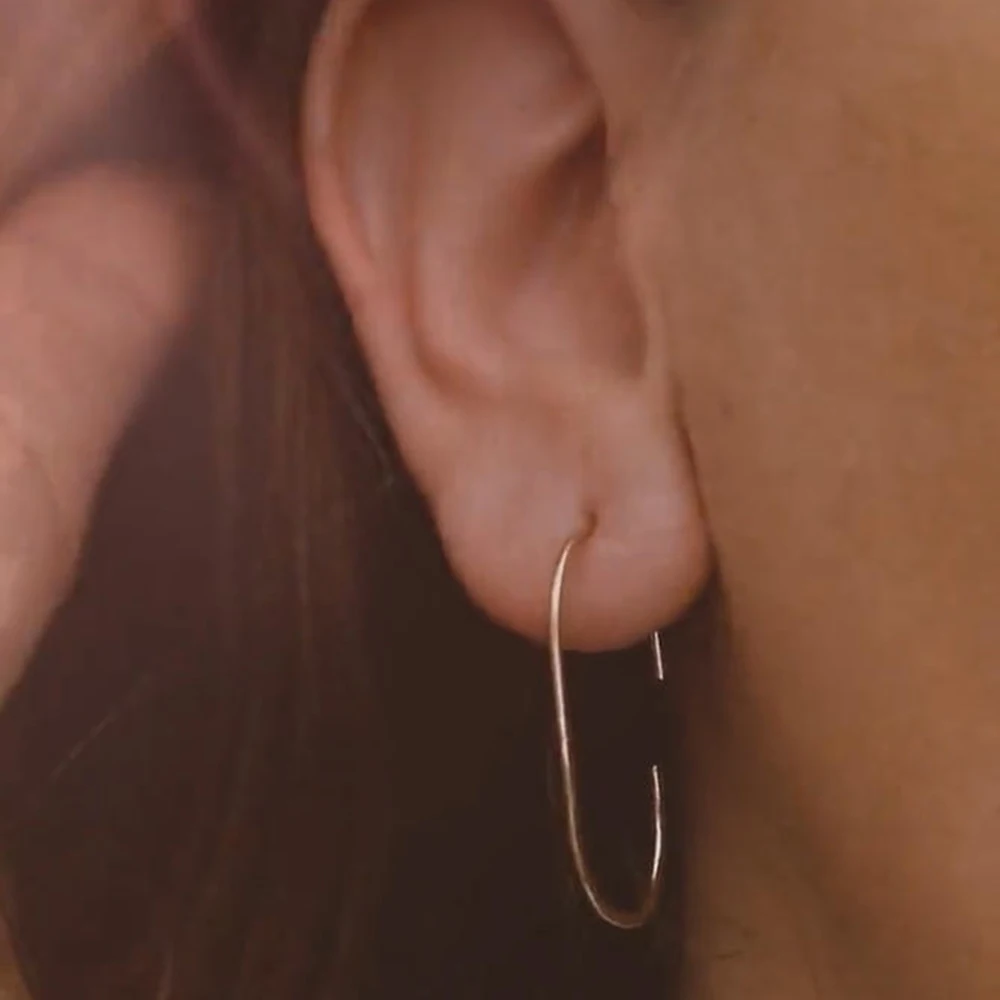 

Earrings Handmade Women's Earrings Hammered C Earrings Woman 925 Sterling Silver 14K Gold Filled Jewelry