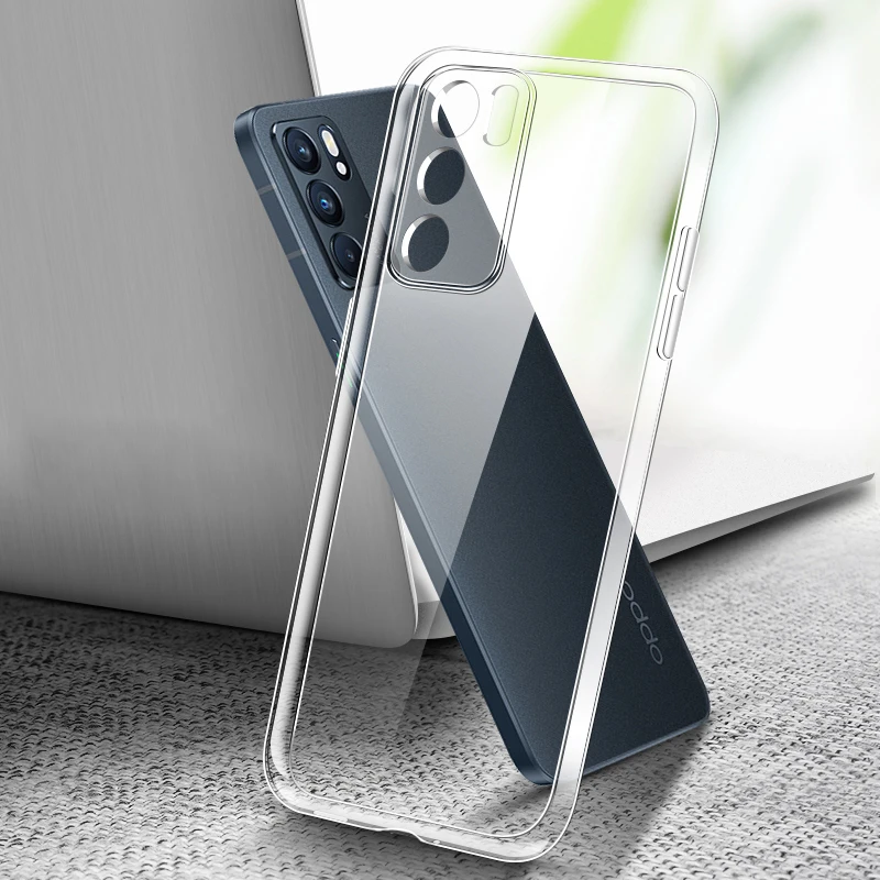 Custodia sottile trasparente per OPPO Reno 6 Pro Plus 6Z Cover posteriore originale in TPU trasparente di alta qualità Reno6 6Pro 4G 5G Carcasa