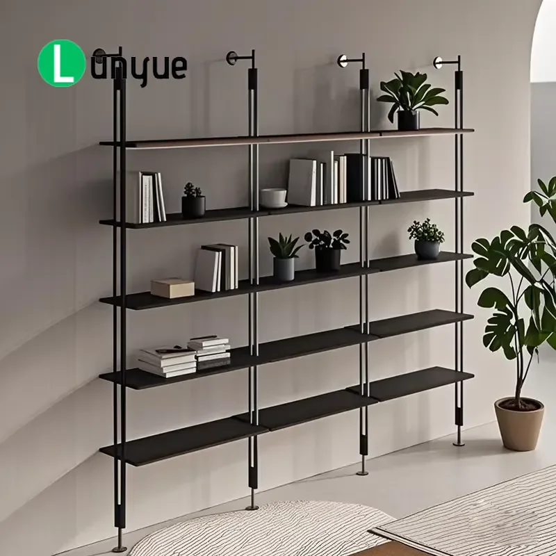 Modern Italian Style Wrought Iron Freestanding Bookcase Multi Layer Wall Display Shelf Home Office Storage Rack Durable Metal