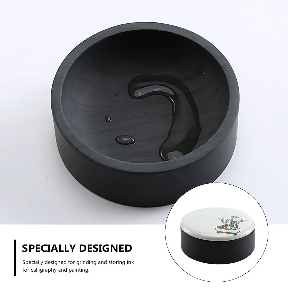 1Pcs Handcrafted Inkstone Grinding Slab with Cover for Chinese Calligraphy Sumi Painting Smooth Ink Stick Grinding Surface view 5