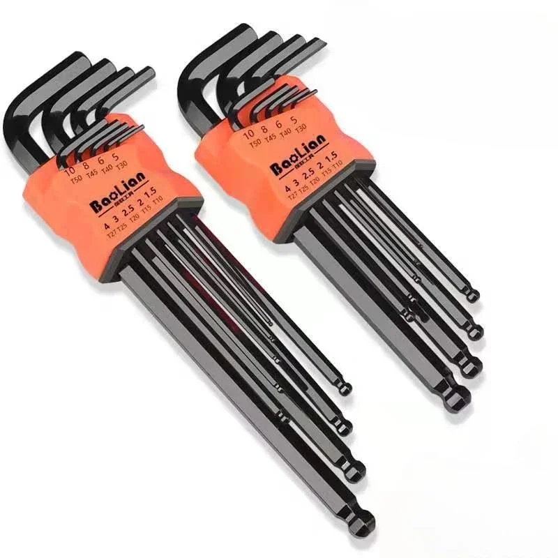 

L-shaped Black Hexagonal Wrench Ball-end Allen Wrench Set Torx Hexagon Screwdriver