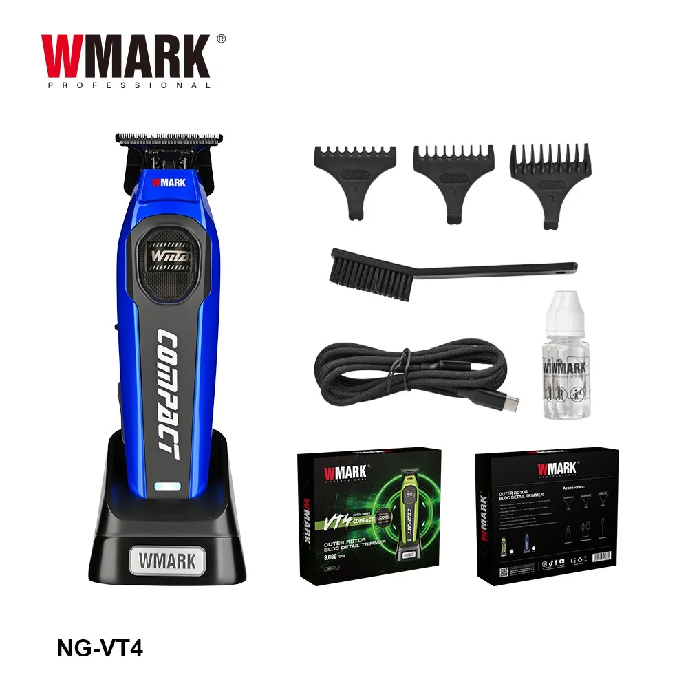 

Беспроводная машинка для стрижки WMARK с внешним ротором 7200/8000 об/мин, DLC-лезвие, профессиональная электрическая машинка для стрижки для мужчин NG-VT4