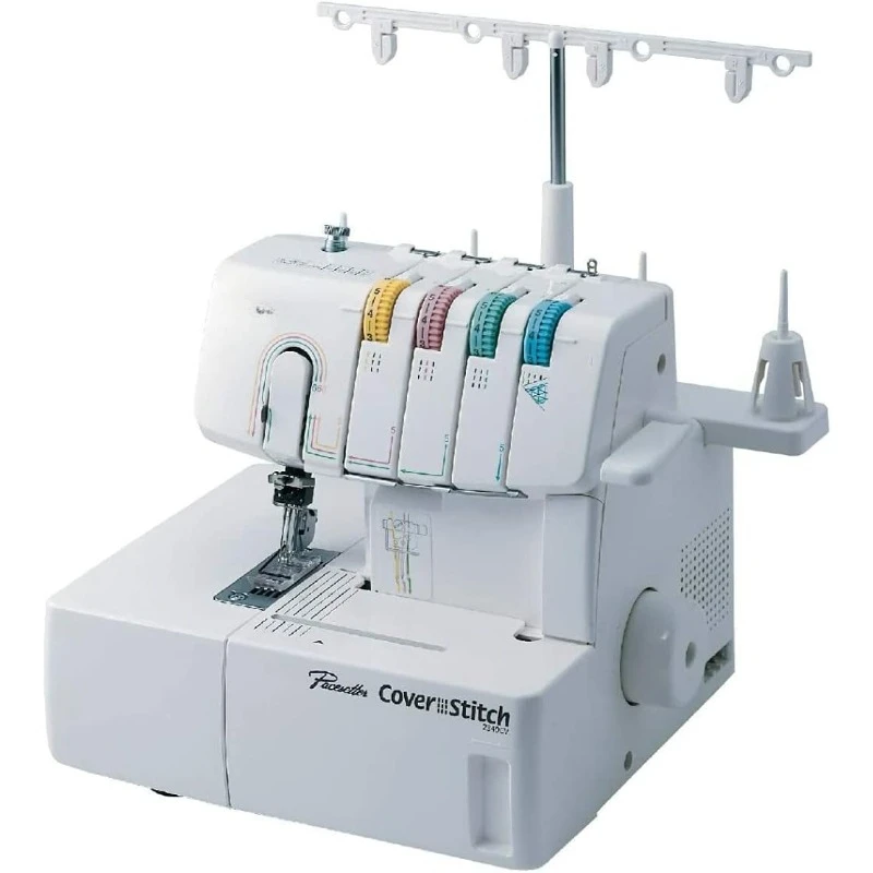 Coverstitch Serger, 2340CV, marco de Metal resistente, 1.100 puntadas por minuto, trampa embellecedora, prensatelas a presión incluidas US (origen)