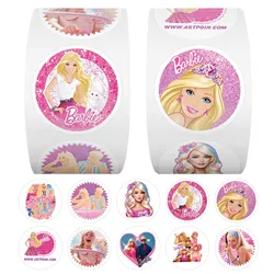 500pcs/roll Barbie Stickers Pink Girls Princess Closure Stickers Thank You Decals DIY Decoration Stationery Kids Toys