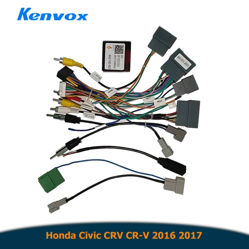 

Автомобильный радиоприемник Android Canbus Box, декодер для Honda Civic CRV CR-V 2016 2017, 16-контактный жгут проводов, вилка, кабель питания