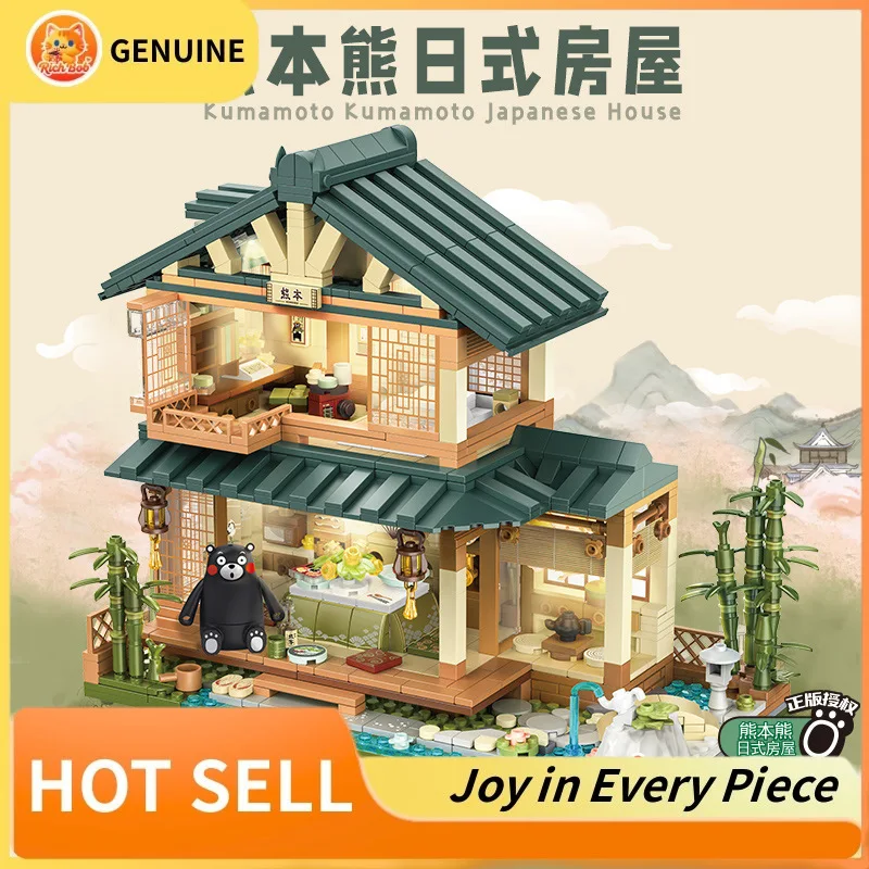 

Подлинные Inbrixx City Street View Bear Noodle Shop Строительные блоки Японская архитектура Весенний дом Кирпичи Друзья Модные подарки