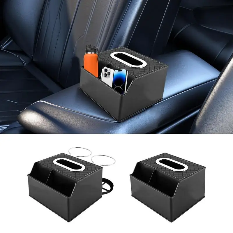 Car Armrest Storage Box Car Armrest Tissue Holder Car Console Armrest Organizer Seat Accessories For Most Vehicle Truck