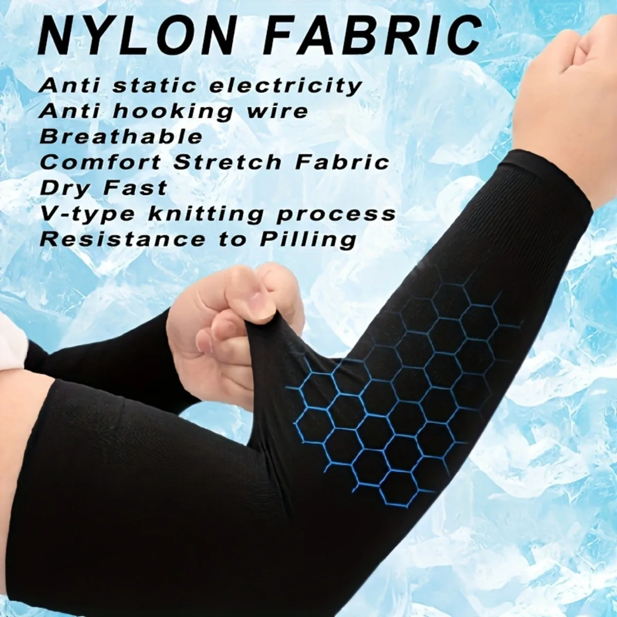 5 Pairs Unisex Cooling Arm Sleeves Compression Arm Covers Used For Cycling Driving Golf Running
