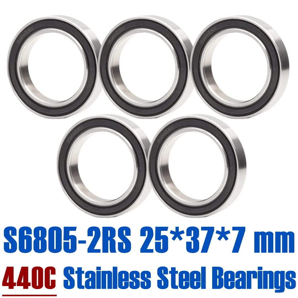 

S6805RS Bearing 25*37*7 mm ABEC-3 ( 5 PCS ) 440C Stainless Steel S 6805RS Ball Bearings 6805 Stainless Steel Ball Bearing