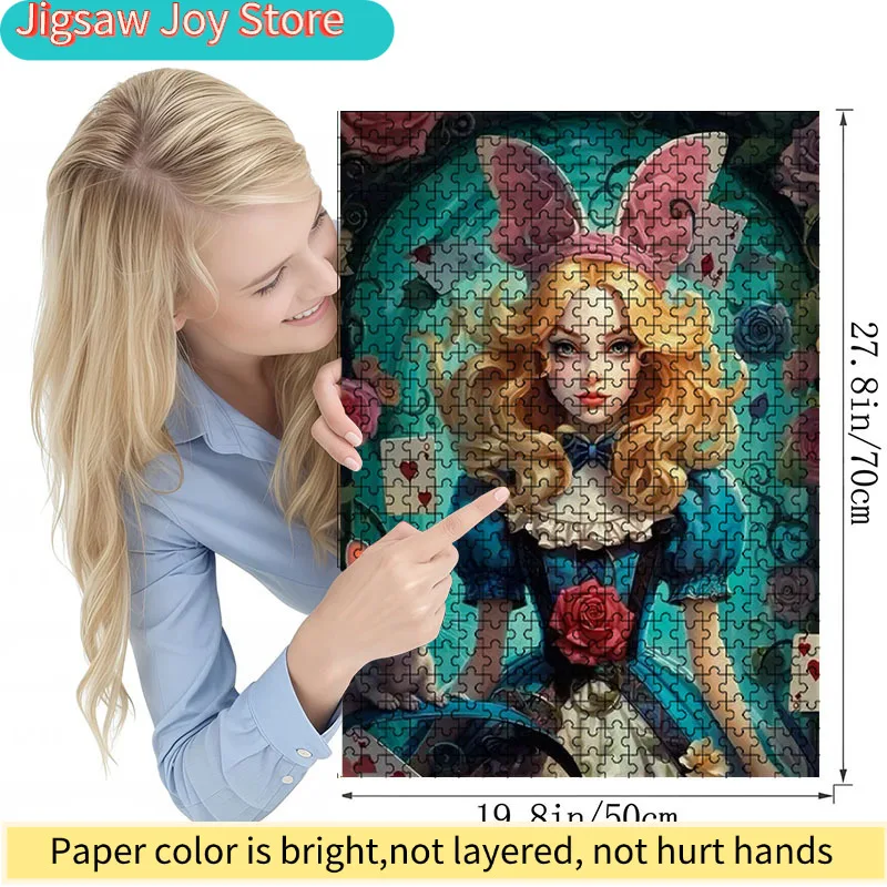 1000-teiliges Buntes Alice im Wunderland Puzzle |   Lebendiges abstraktes Design, Fantasiemuster, herausfordernd und unterhaltsam, Fam