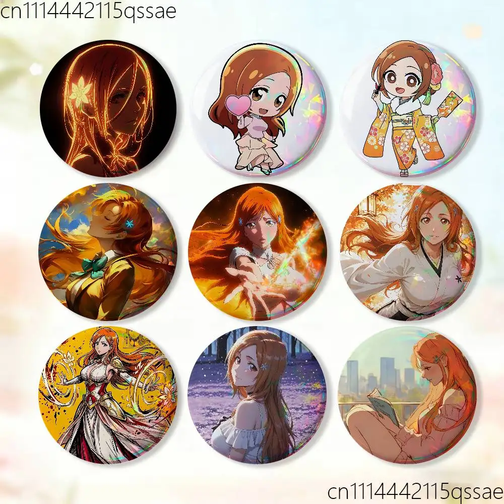 T-TYBW O-Orihime Inoue Badge Tinplate Soft Button Pin Brooch Metal Badge Custom Jewelry Accessories
