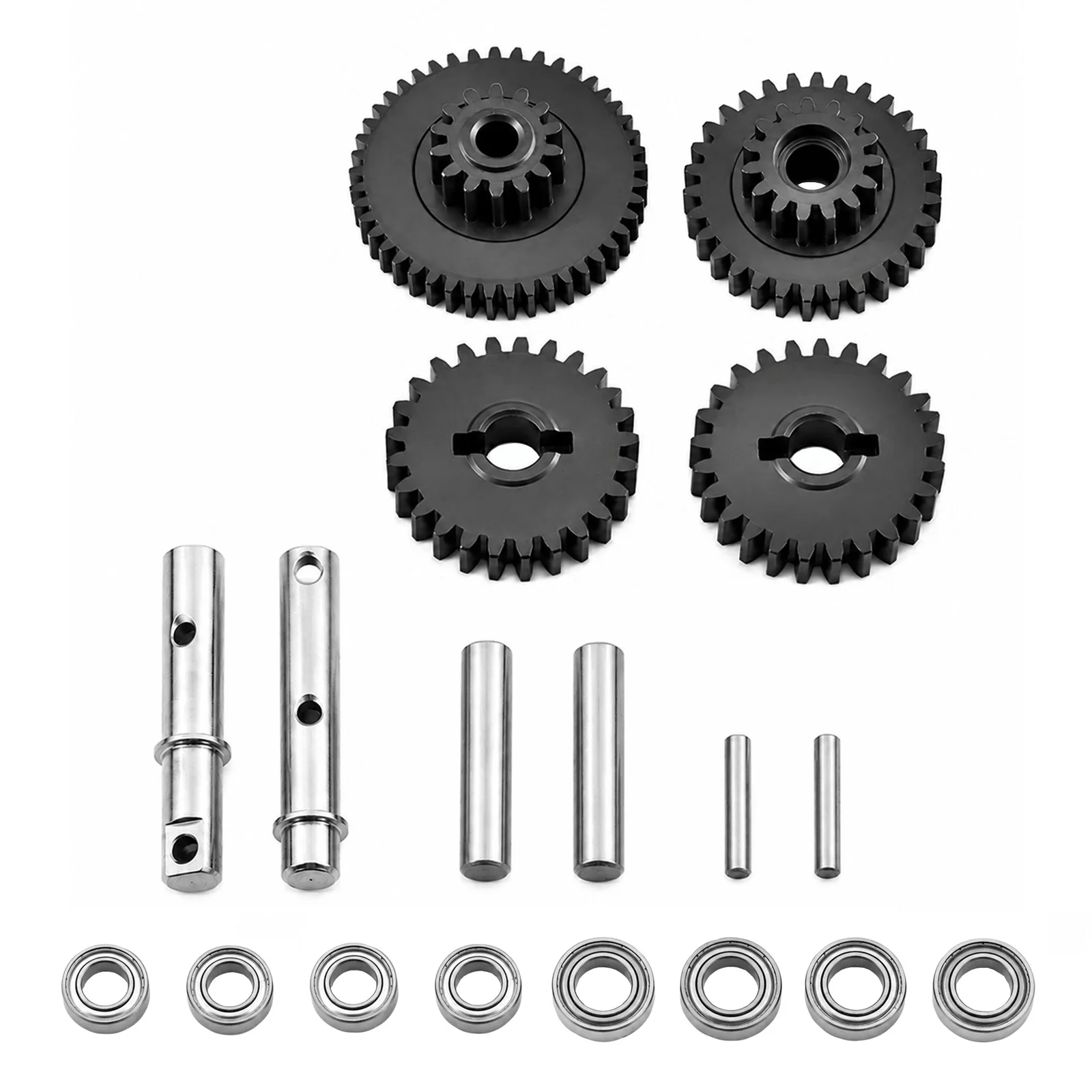 Hardened Steel Gearbox Gear & Sealed Ball Bearing Upgrade Kit For MJX 1/12 H12Y H12P RC Off Road Truck