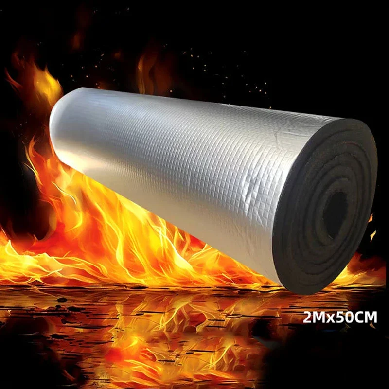 2M Self-adhesive Aluminum Foil Insulation Cotton Roof Leak-proof Film Repair Sound Insulation Anti-uv Film Fireproof Rubber Pad