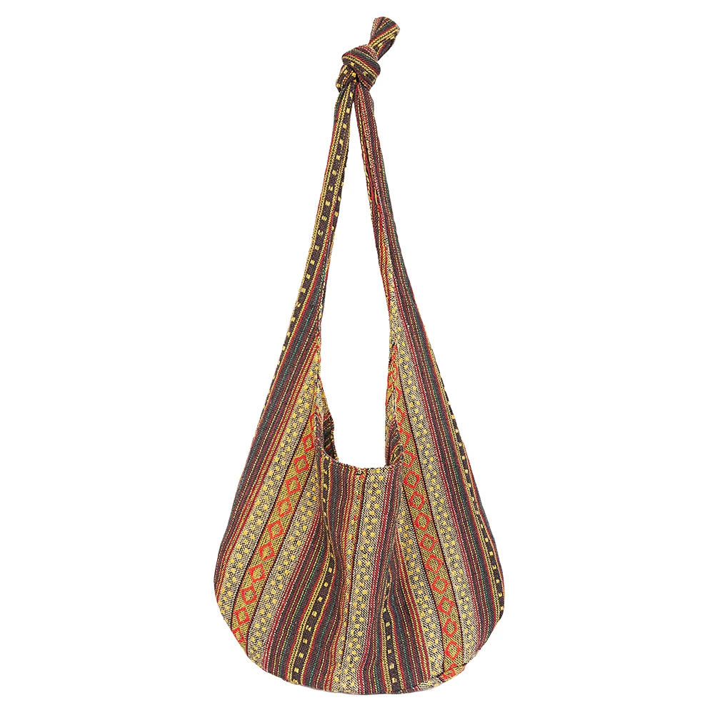 

Холщовая полосатая модная сумка через плечо, женская сумка через плечо на ремне, сумка в стиле хиппи для работы, покупок, путешествий