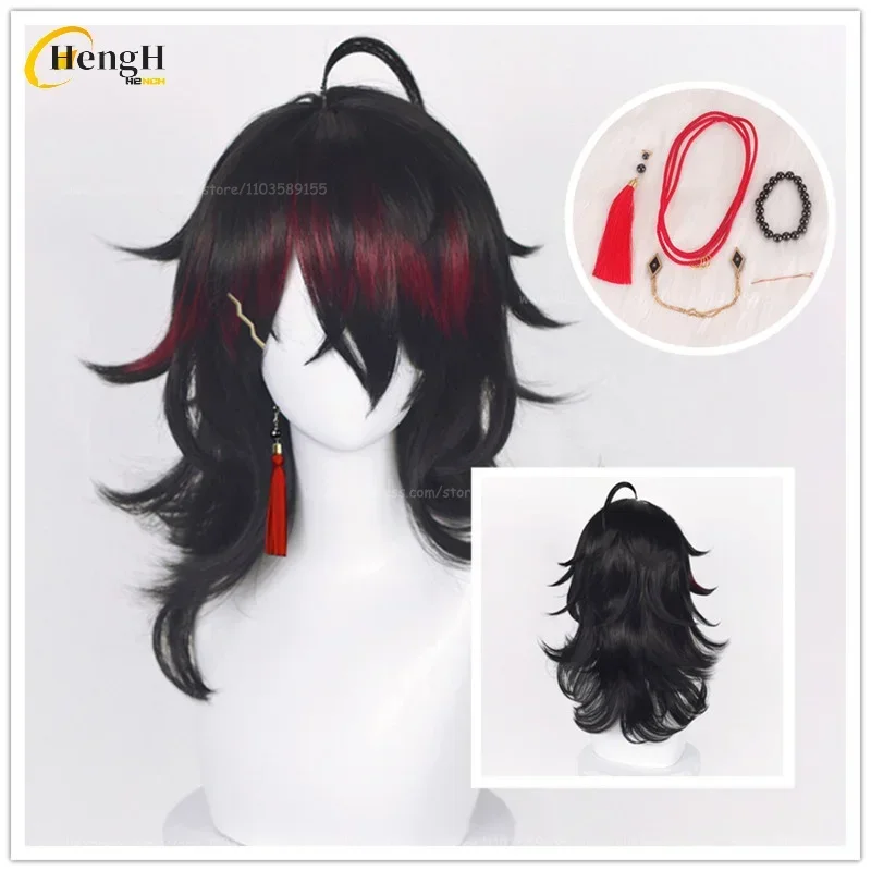 

В наличии Синтетический парик Vox Akuma, аниме, длинный, 50 см, черный, красный, смешанный цвет, парик для косплея, термостойкие волосы, вечерние парики 2024 + шапочка для парика